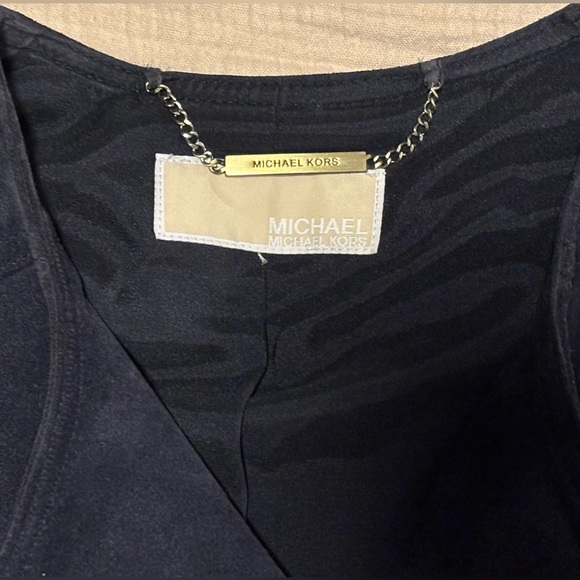Navy Suede Leather Jacket by Micheal Kors Sz S/M NWOT - Picture 2 of 6
